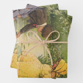  kinderen, jongens en meisjes die op Creek spelen Inpakpapier Vel (In situ)