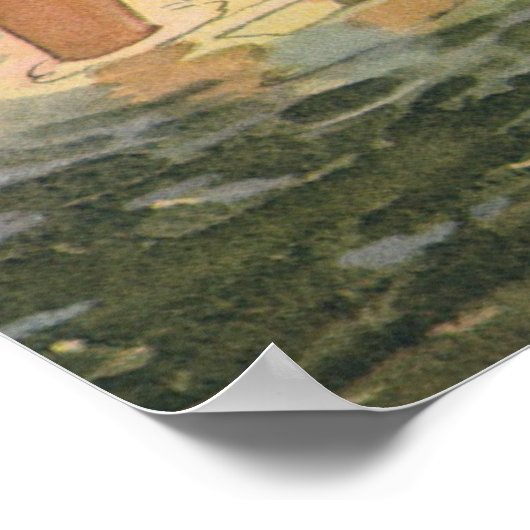  kinderen, jongens en meisjes die op Creek spelen Poster (Hoek)