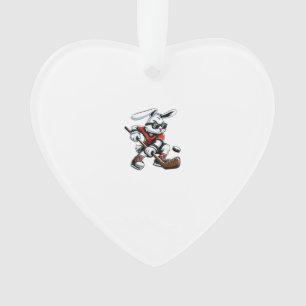 Kinderen Jongens Gelukkig Pasen Konijn Ijs Hockey  Ornament