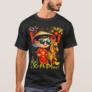 Kinderen Jongens Gelukkig Tet Gefeliciteerd Nam T-shirt