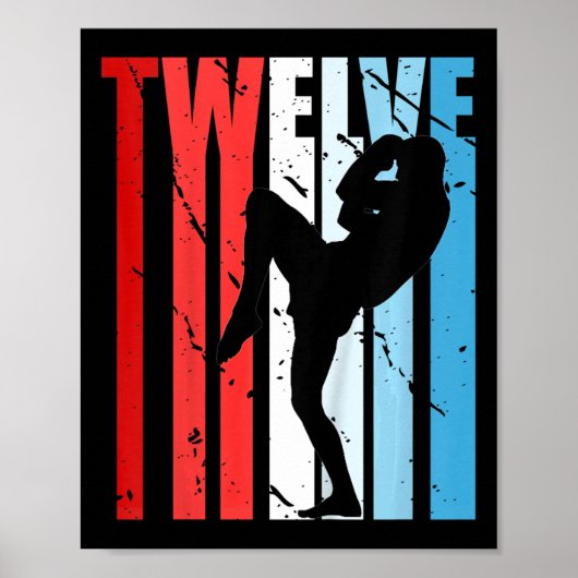 Kinderen Jongens Kickboksen 12e Verjaardag Kickbok Poster (Voorkant)