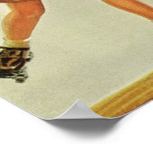  kinderen, jongens meisjes met rolschaatsen poster (Hoek)