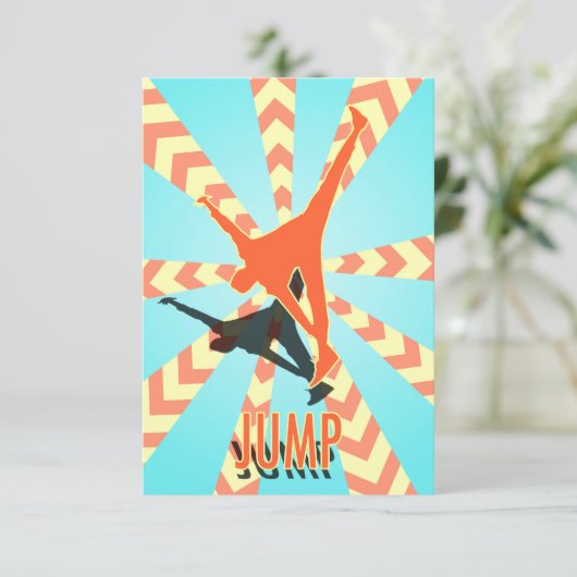 Kinderen 'JUMP' Uitnodiging (Staand voorkant)