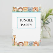 Kinderen Jungle Feest Dankkaart Bedankkaart (Staand voorkant)