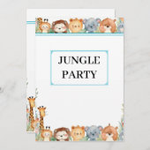 Kinderen Jungle Feest Dankkaart Bedankkaart (Voorkant / Achterkant)