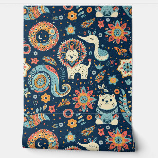 Kinderen kamer Animal Paisley Behang