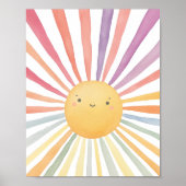 Kinderen kamer Decor Rainbow Sun Print Poster (Voorkant)