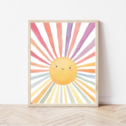 Kinderen kamer Decor Rainbow Sun Print Poster