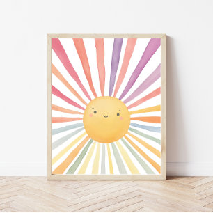 Kinderen kamer Decor Rainbow Sun Print Poster