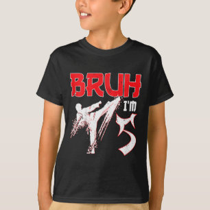 Kinderen Karate Taekwondo 5 Jaar Verjaardag Martia T-shirt