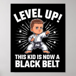 Kinderen Karate Uniform Zwart Band Onderscheiding Poster