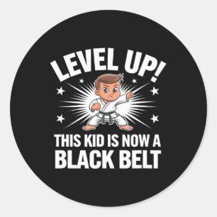 Kinderen Karate Uniform Zwart Band Onderscheiding Ronde Sticker