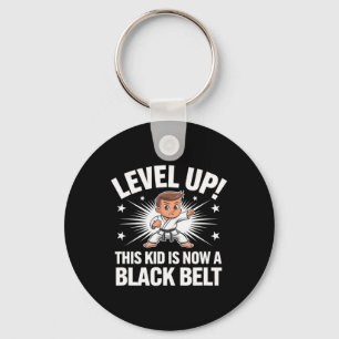 Kinderen Karate Uniform Zwart Band Onderscheiding Sleutelhanger
