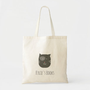 Kinderen Kat Kleintje Grijs Bibliotheek Boek  Tote Bag