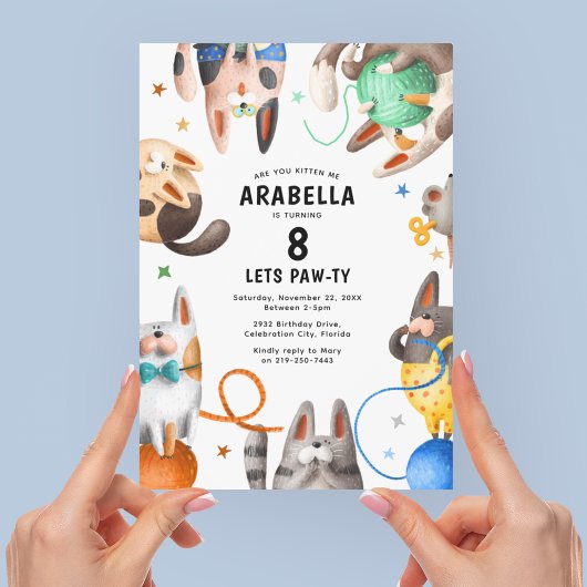 Kinderen Kat Poot-feest Verjaardagsfeestje Kaart