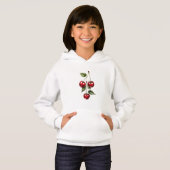 Kinderen Kersen Illustratie Witte Hoodie (Voorkant volledig)