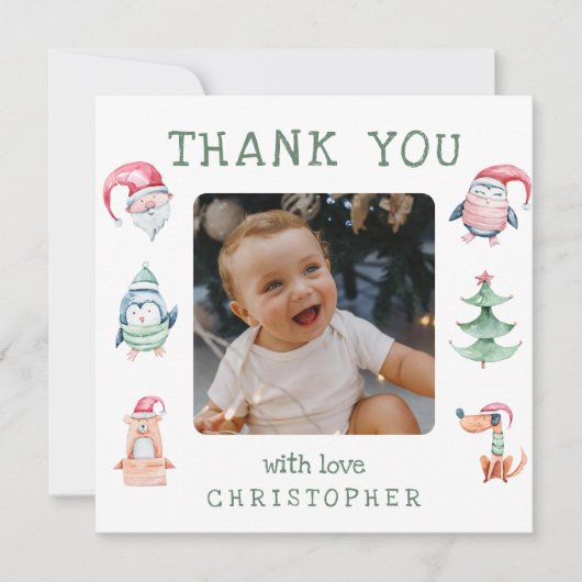 Kinderen Kerst 2 Foto Bedankt (Voorkant)