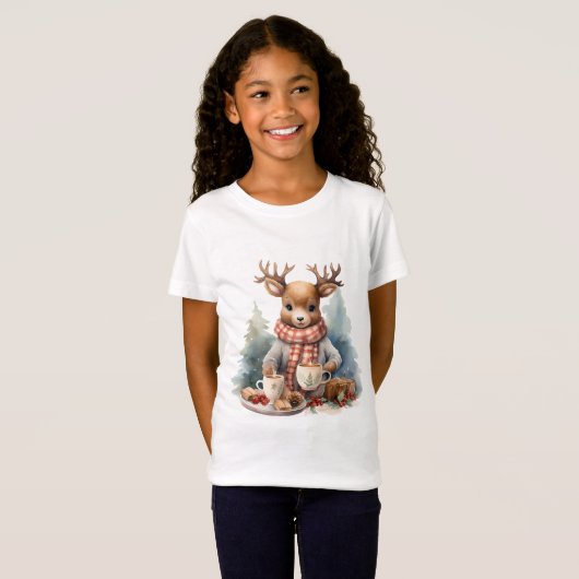 Kinderen Kerst  rustiek T-shirt (Voorkant volledig)