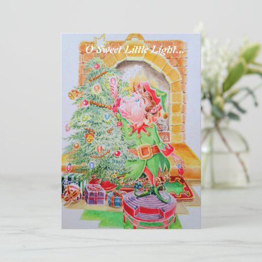 Kinderen Kerst Wens Kaart. Feestdagenkaart (Staand voorkant)