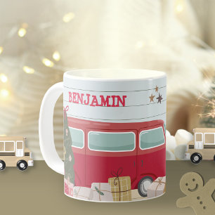 Kinderen Kerstboom Avontuur Tent Bus Cadeaus Koffiemok