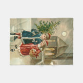 Kinderen Kerstboom Kerk Bevroren Vijver Sneeuw Fleece Deken (Voorkant (Horizontaal))