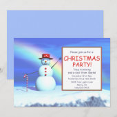 Kinderen Kerstfeest Sneeuwman Kaart (Voorkant / Achterkant)