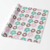 Kinderen Kerstmis Donuts Doodle Roze Cadeaupapier (Uitgerold)