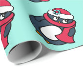 Kinderen Kerstvakantie Pinguïns Inpakpapier (Rol Hoek)