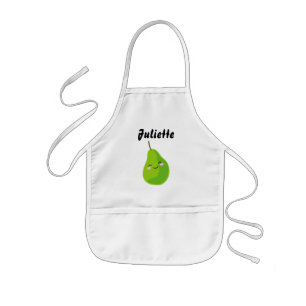 Kinderen keuken schort met schattige groene peer c