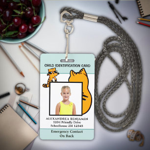 Kinderen Kids Foto ID Identificatie Fun Aangepast Badge