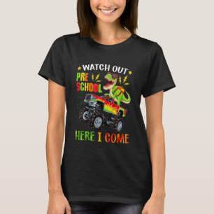Kinderen kijken naar de kleuterschool hier ik kom t-shirt