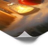 Kinderen kijken Santa door venster Poster (Hoek)