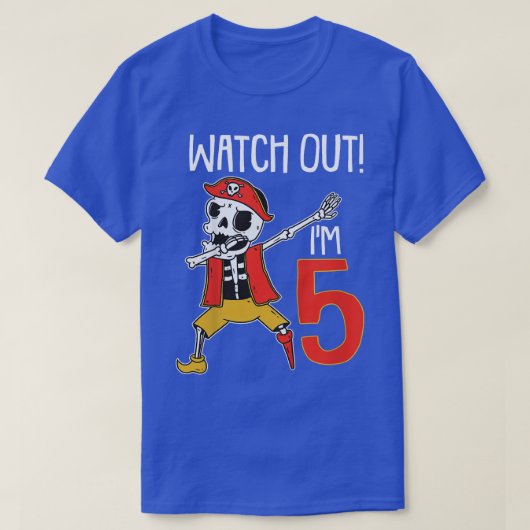 Kinderen kijken uit naar I m 5 Pirate Party 5th Bi T-shirt (Design voorkant)