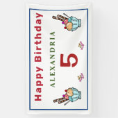Kinderen Kinder Happy Birthday Party Fun Personal Spandoek (Verticaal)