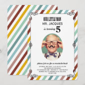 Kinderen Kinder snor verjaardagsfeestfoto uitnodig Kaart (Voorkant / Achterkant)