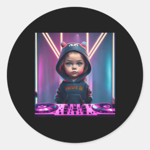 Kinderen Kinderen Dj Schijf Jockey Pret Kinder- Ed Ronde Sticker