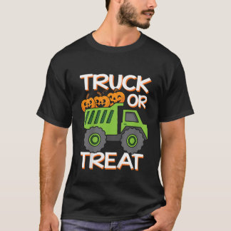 Kinderen Kipper of Behandel Halloween Vuilniswagen T-shirt