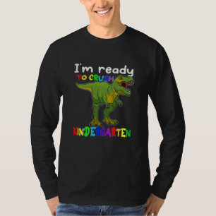 Kinderen klaar om kleuterschool dinosaurus te verp t-shirt