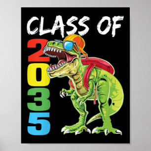Kinderen klas van 2035 T Rex dinosaurus eerste dag Poster