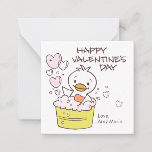 Kinderen Klaslokaal Eend Bubbelbad Hartjes Valenti Notitiekaartje