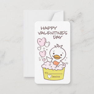 Kinderen Klaslokaal Eend Bubbelbad Hartjes Valenti Notitiekaartje