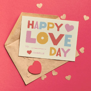Kinderen klaslokaal Valentijnsdag Cute Blok Type Notitiekaartje
