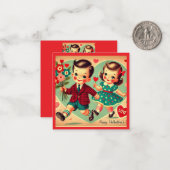 Kinderen Klaslokaal Vintage Valentijnsdag  Notitiekaartje (Voorkant / Achterkant in situ)