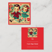 Kinderen Klaslokaal Vintage Valentijnsdag  Notitiekaartje (Voorkant / Achterkant)