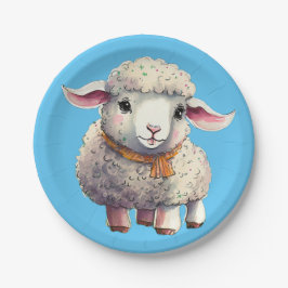 Kinderen kleine lammeren Borden, 7" rond papier Bo Papieren Bordje