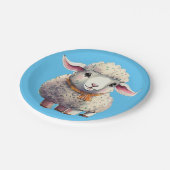Kinderen kleine lammeren Borden, 7" rond papier Bo Papieren Bordje (Gekanteld)