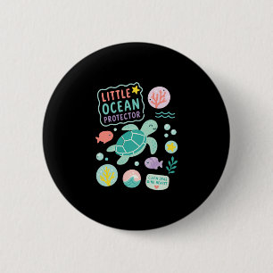 Kinderen kleine oceaan beschermer zeeschildpad kin ronde button 5,7 cm