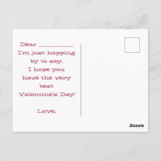 Kinderen Kleur uw eigen Valentijn (kikker) Briefkaart (Achterkant)