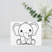 Kinderen kleuren uw eigen Valentijn (olifant) Briefkaart (Staand voorkant)