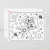 Kinderen kleuren uw eigen Valentijn (twee katten) Briefkaart (Voorkant / Achterkant)